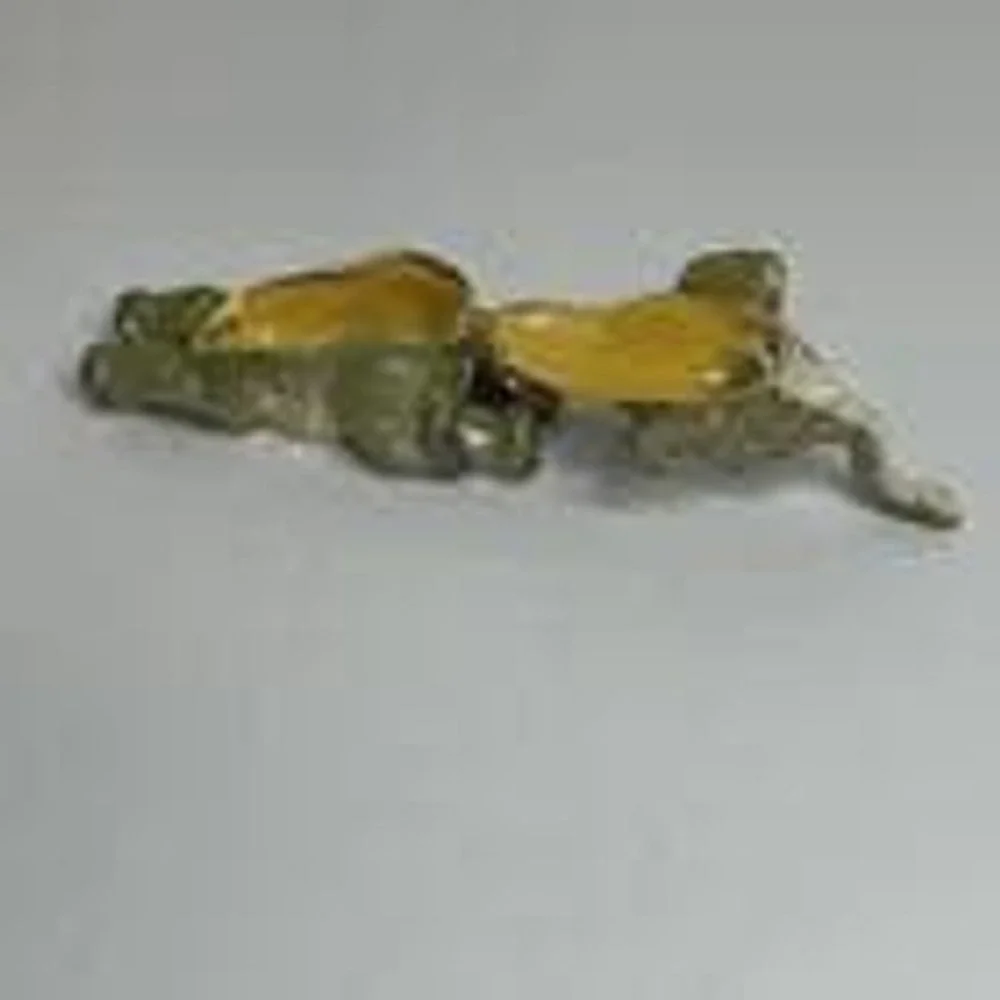 Enamel Elephant Green Gold Trunk Up Jeweled TRINKET BOX Jewelry Pills Rings 3.5